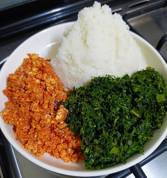 Ugali Omena Spinach